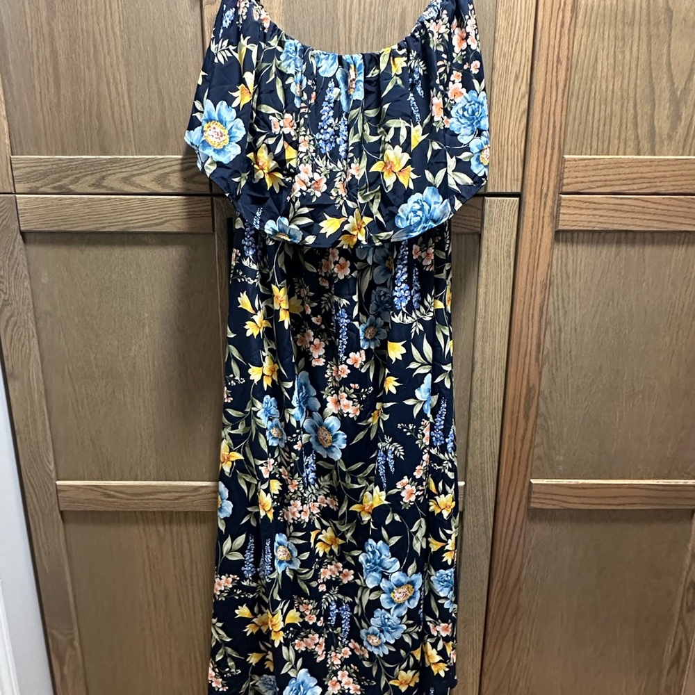 Floral Maxi Dress in Navy and Blue